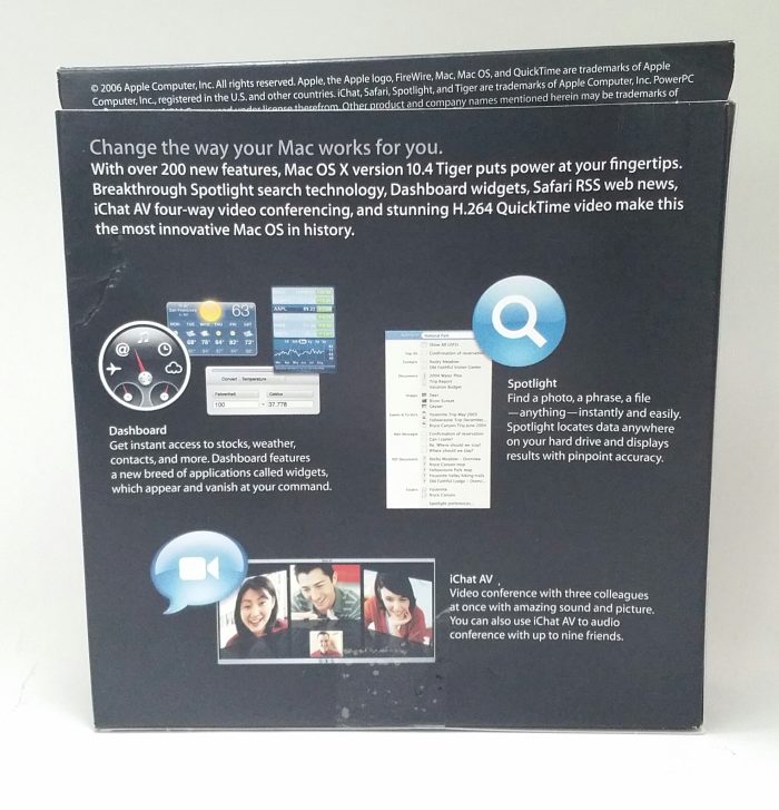 Apple Mac OS X Tiger OS Software Box with Guide (No Discs