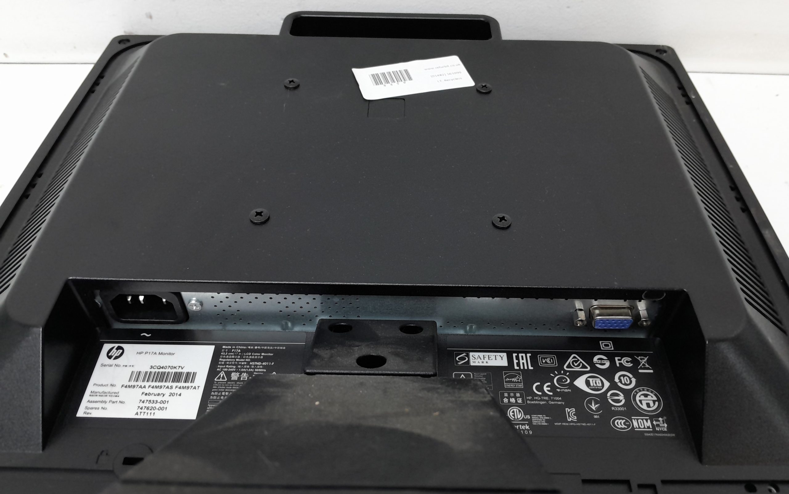 HP ProDisplay P17A 17 LED Kare Kurumsal Monitör