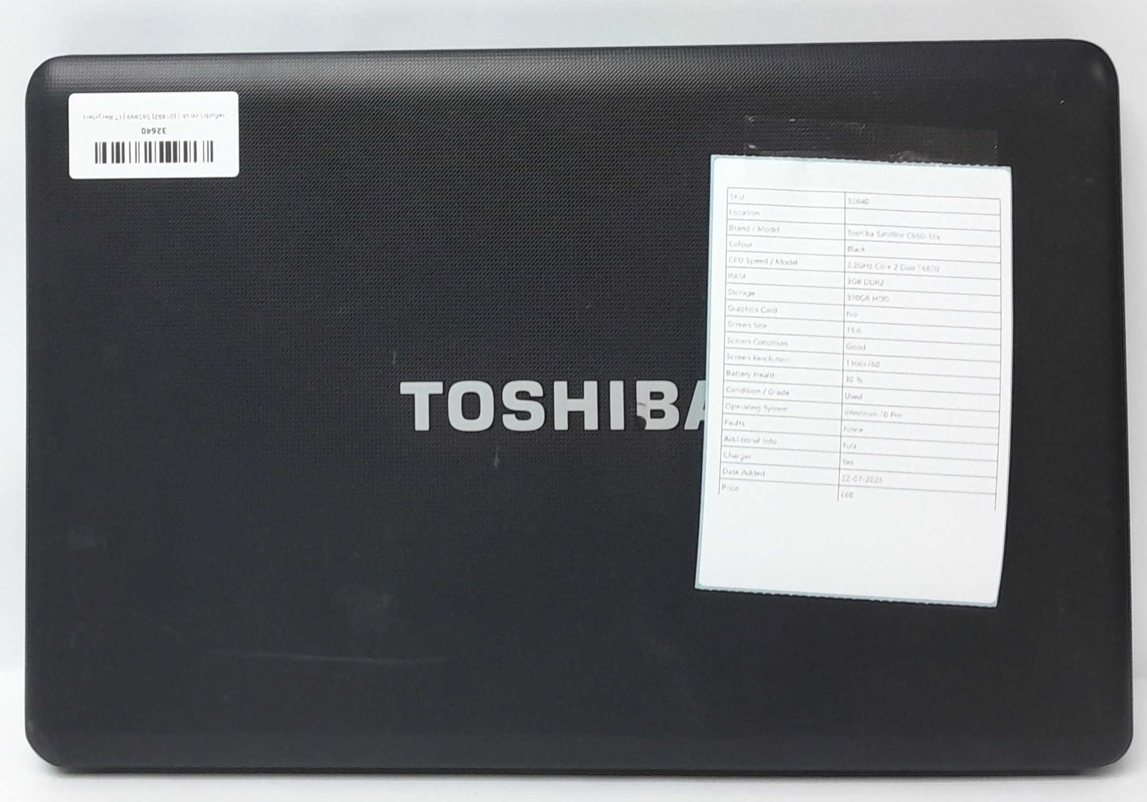 Laptop Toshiba Core 2 Duo T6670 HDD Satellite C660-16x Windows 10